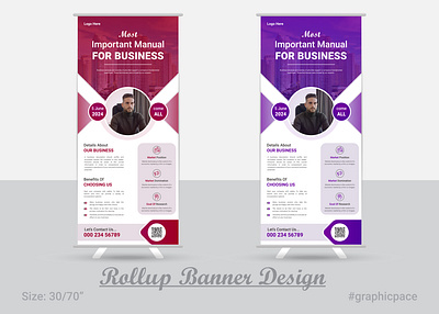 Rollup Banner Design Template 3d animation app banner branding design graphic design illustration logo rollup banner rollup banner design rollup banner template ui