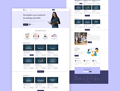 E-Learning Platform Website Landing Page UI Design appdesign designer developer graphic design header herosection homepage homepage design landingpage landingpage design ui design uiux userexperience userinterface ux design web webdesign website website design webui