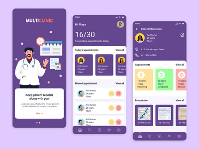 Multi Clinic App Design app branding design illustration logo typography ui ux