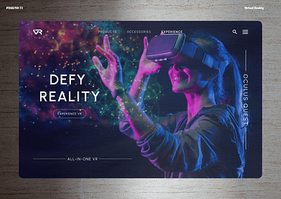 Dailyui - 73 Virtual Reality 3d animation ar branding challenge dailyui design figma graphic design logo motion graphics typography ui vr website