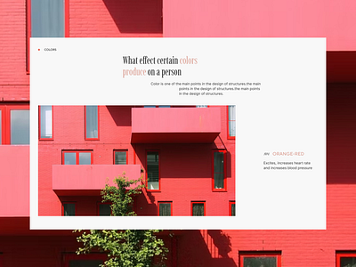 Landing page Emotions of architecture Colors architecture development grid minimalism typography ui ux web webdesign webflow website website design