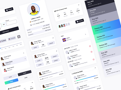 Bookr Design system app design system fantasy sports mobile product sports ui ux