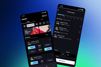 Bookr App app dfs fantasy sports mobile sports ui ux