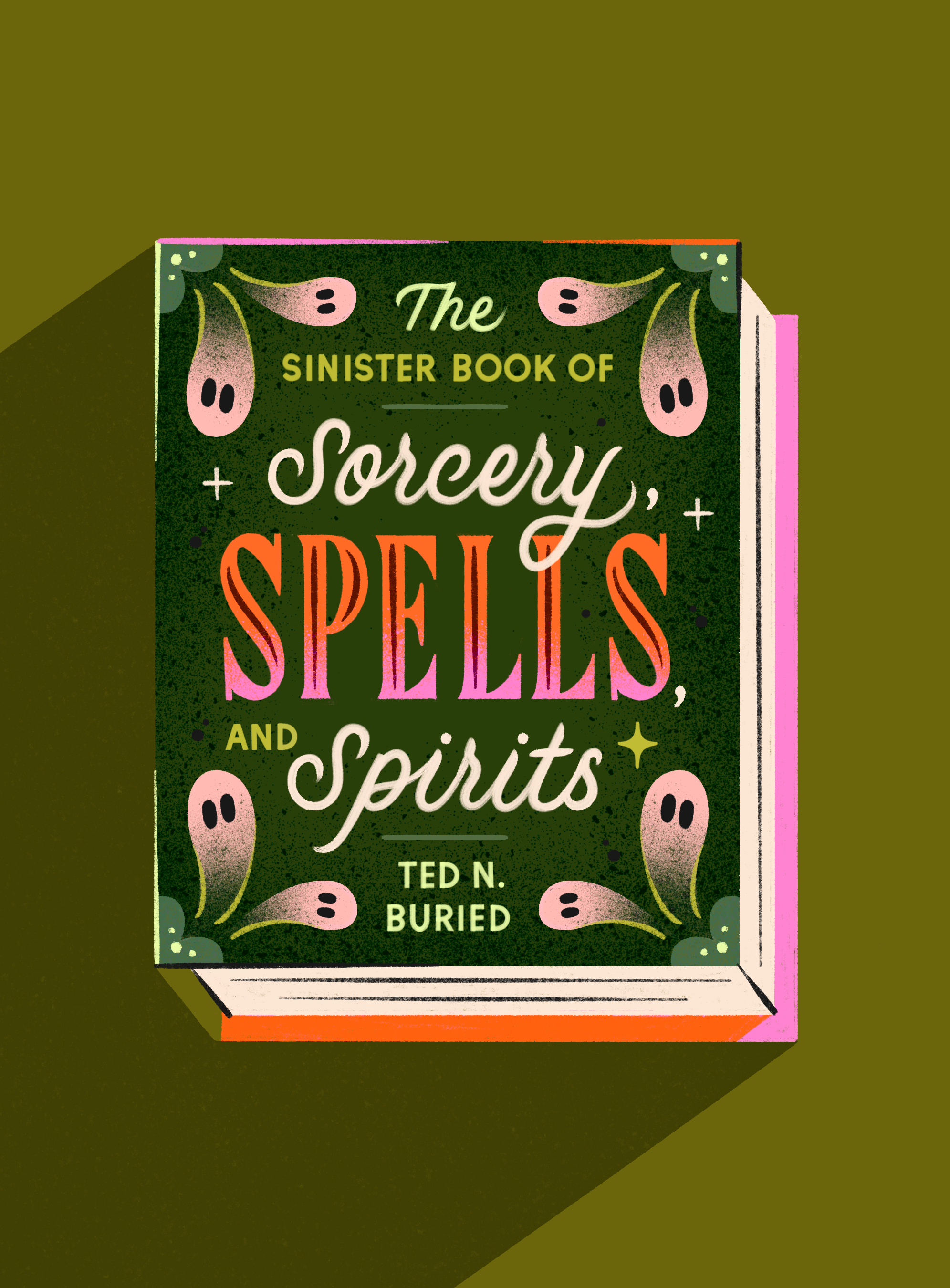 Spirits + Spells 2d illustration book cover book cover design book illustration colorful design drawing challenge graphic design halloween hand lettering illustration lettering spooky
