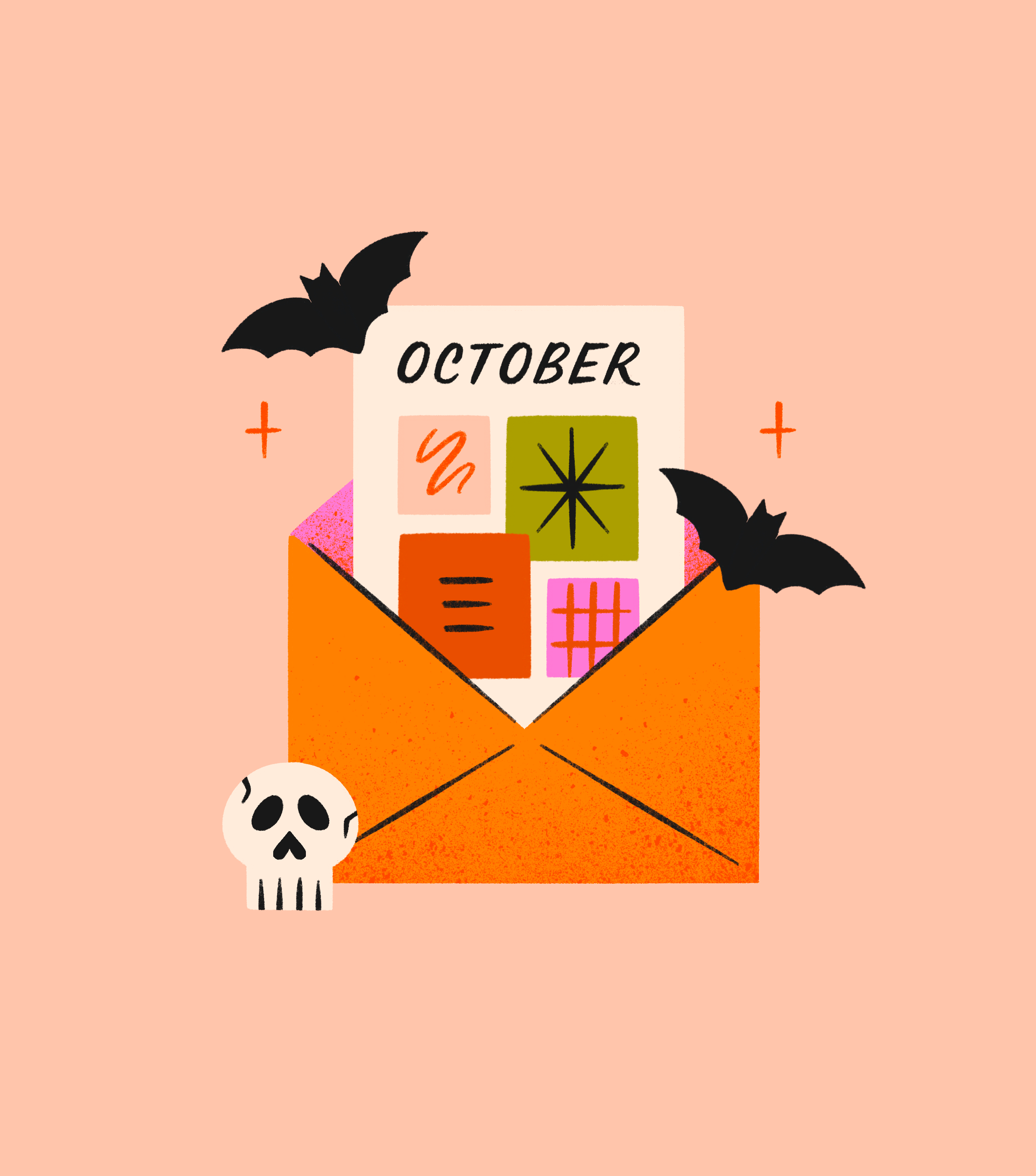 Spooky Newsletter 2d illustration animation colorful design halloween hand lettering illustration lettering newsletter spooky