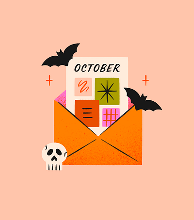 Spooky Newsletter 2d illustration animation colorful design halloween hand lettering illustration lettering newsletter spooky