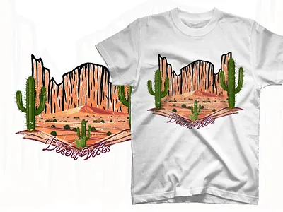 Arizona desert outdoor hand-drawn t shirt print illustration explore