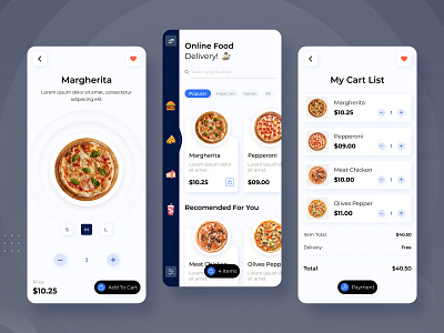 Food Delivery App app branding delivery design food graphic design mobile pizza typography ui