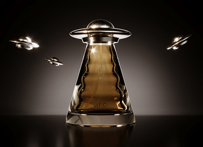 UFO Perfume Bottle 3d bottle branding design illustration packaging perfume product render