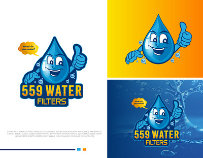 559 Water Filters Logo branding character design drop filter graphic design illustration logo water