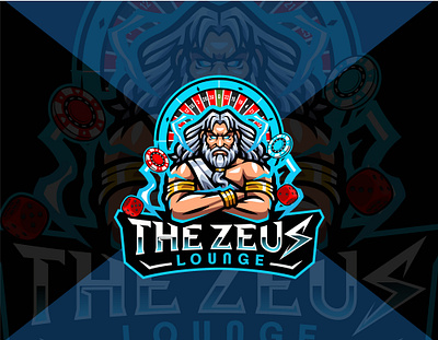 The Zeus Lounge Logo branding casino character design graphic design illustration logo lounge poker zeus