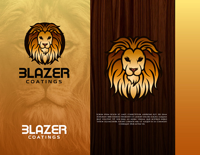 Blazer Coatings Logo animal branding brown character design graphic design illustration lion logo