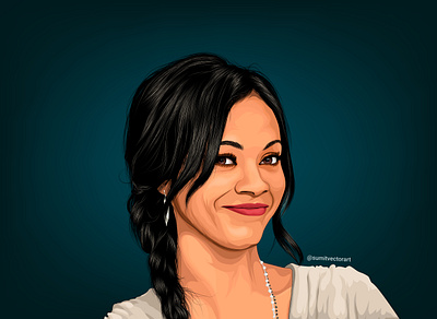 Vector Portrait: Zoe Saldana's Timeless Beauty artist artwork cartoon celebrityportrait digital art digital portrait dribbbleart graphic design illustration portrait portrait illustration portrait painting sumitvectorart vector vector portrait vectorart vectorillustration zoesaldana