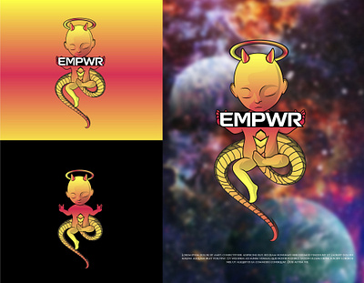 EMPWR Logo angel animal branding character design graphic design illustration logo octopus yellow
