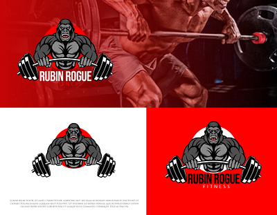 Rubin Rogue Fitness Logo animal ape branding character design fitness graphic design gym illustration logo
