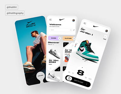 Nike Footwear App User Interface ecommerce footwear illustration mobileapp ui uidesigner uiux uxdesign uxdesigner