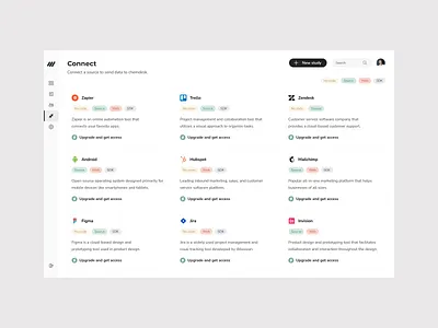Data integration page app dashboard data integration interface management app product design saas ui ux website