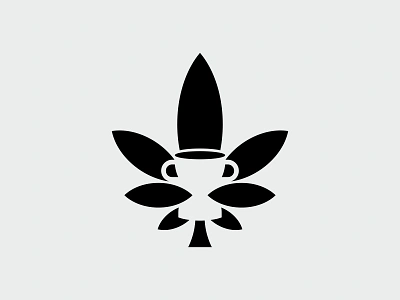 Cannabis Trophy cannabis icon leaf logo mark minimal mistershot negative space plant symbol trophy weed winner