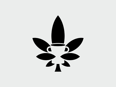 Cannabis Trophy cannabis icon leaf logo mark minimal mistershot negative space plant symbol trophy weed winner