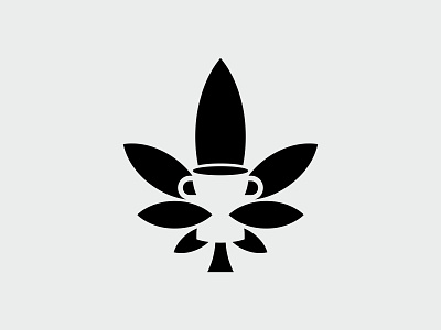 Cannabis Trophy cannabis icon leaf logo mark minimal mistershot negative space plant symbol trophy weed winner