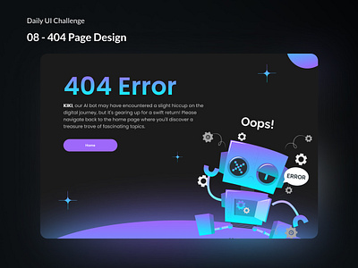 Daily UI Challenge 8 - 404 Page Design daily ui dailyui dailyuichallange ui uidesign userinterfacedesign