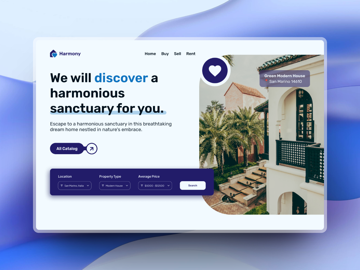 Harmony Real Estate site Page Design by Nazarudin Zaini on Dribbble