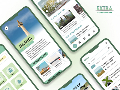 EXTRA - TRAVEL UI APP 3d app branding design graphic design illustration indonesia logo travel ui vector