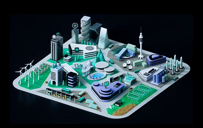 City 3d character cinema4d design illustraion illustration octane