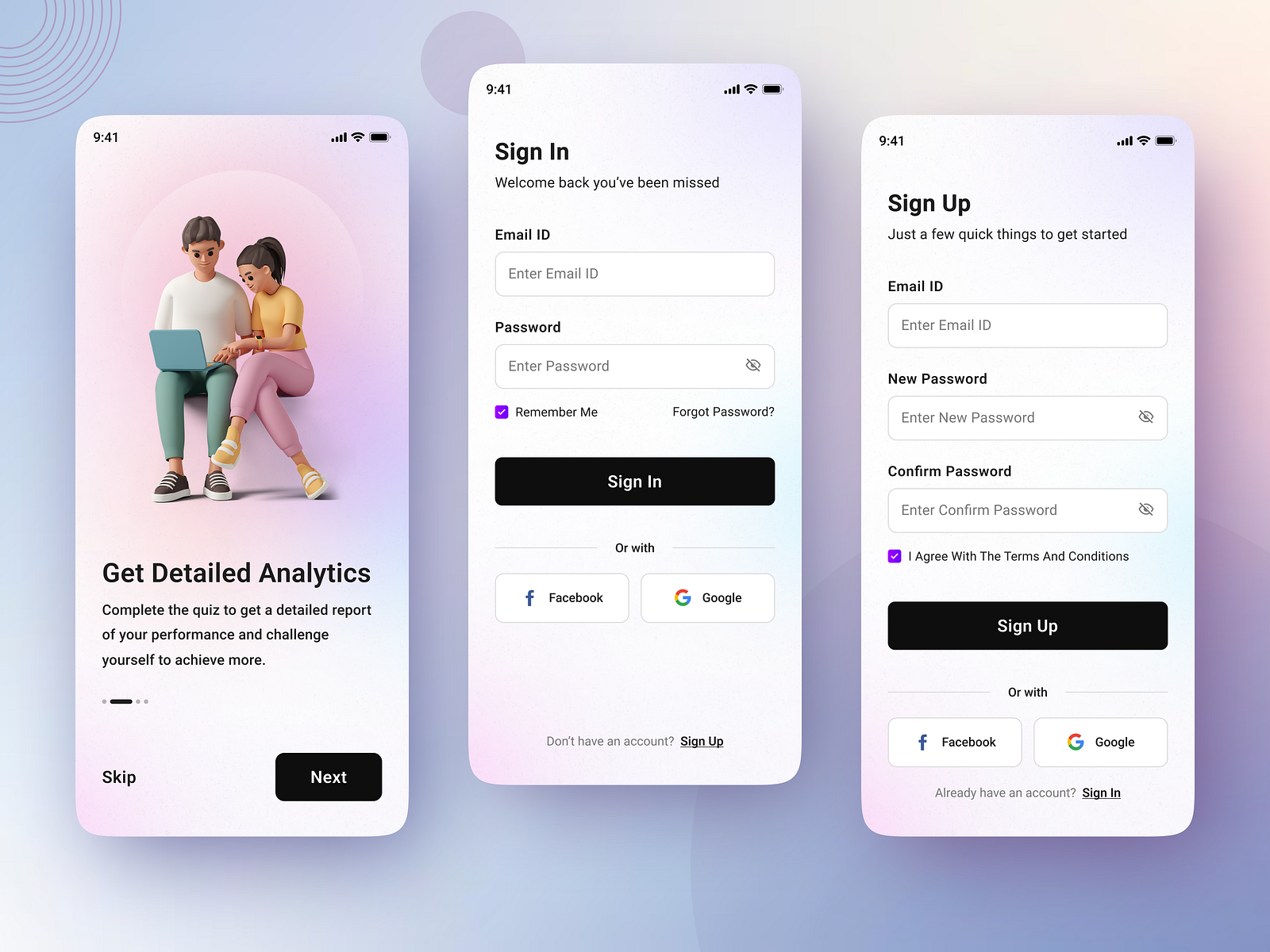 Sign-In, Sign-Up Form, Mobile App by Octet Design Studio on Dribbble