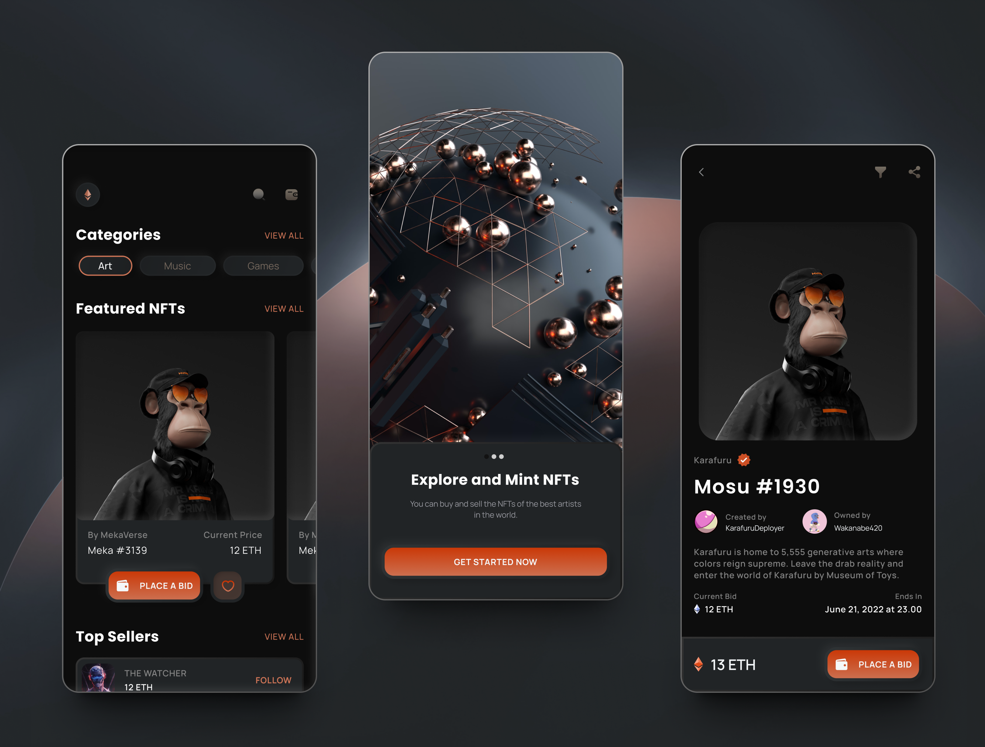 Dark Theme UI For Exploring And Minting NFTs By ProCreator - Global UI ...