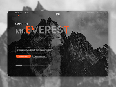 Landing Page Design | Everest exploration app branding des design graphic design illustration logo ui ux vector