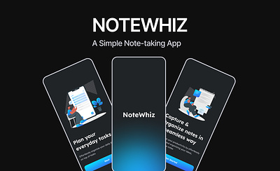 NoteWhiz - Simple Note-taking App app design design mobileapp notesapp ui uidesign uiux userexperience userinterface ux ux design uxui