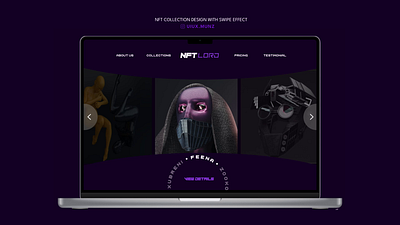 NFT Collection Design With Swipe Effect animated animation app branding design dribbble figma graphic design illustration landingpage logo nft nftcollection toprated ui uiux ux vector website