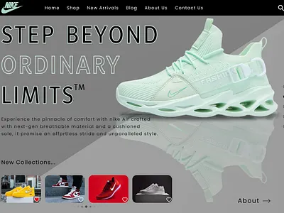NIKE Shoes UI addidas adobe autotype branding design dribble figma graphic design illustration logo nike photos photoshop puma shoe website design shoes ui website