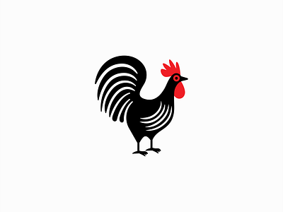 Rooster Logo animal bird branding chicken country curves design emblem farm icon identity illustration logo mark mascot restaurant rooster sports symbol vector