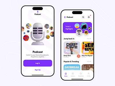 Podcast iOS App | Mobile App 3d app design branding des design ios podacst ui ux