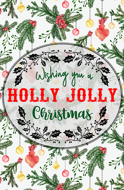 Holly Jolly Christmas Pattern pattern design typography