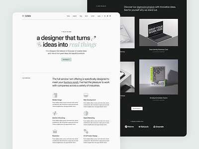 Ozma - Portfolio Webflow Template about blog colorful dark design personal portfolio services template ui ui design web design webflow