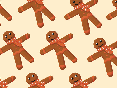 Gingerbread Man Pattern badge branding christmas design festive gingerbread graphic design illustration pattern seasonal vector xmas