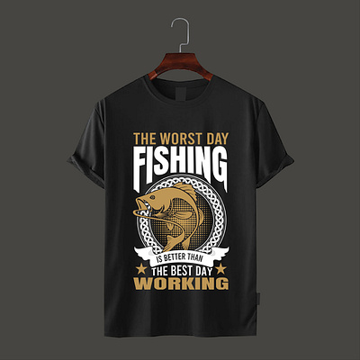 The worst day Fishing t-shirt design branding custom t shirt design design fishing deisng graphic design illustration logo t shirt t shirt design typography ui