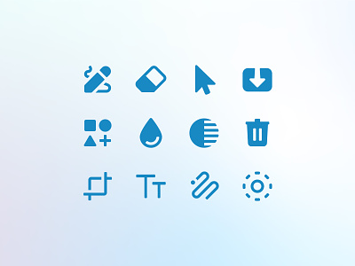 Icons for the drawing toolbar arrow blur crop draw drawing editor eraser icons iconset paint save shape text tool toolbar ui elements