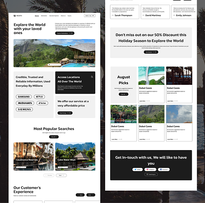 Travel Itinerary Website branding travel travel planning ui ux design visual design web design website