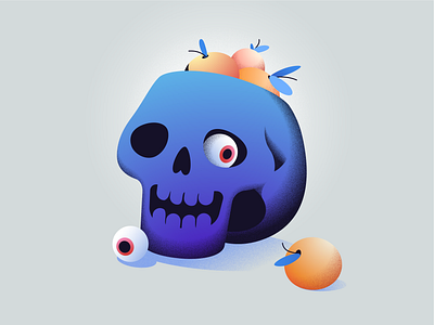 Skull apple branding character dark eye flat graphic design illustration skull stikers uiux vector