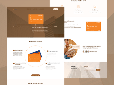 Bank Card Ordering Website delivery ecommerce financial fintech orange web design website