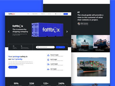 FattBox Logistics Company Landing page Design logistics ui ux webdesign