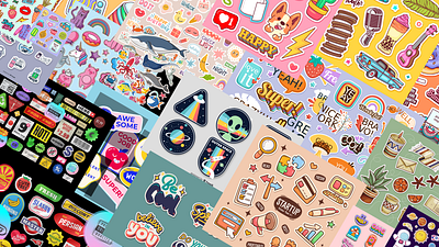 Sticker Pack 1700+ by econev design econev evgheniiconev illustration lizzardlab sticker stickers vector