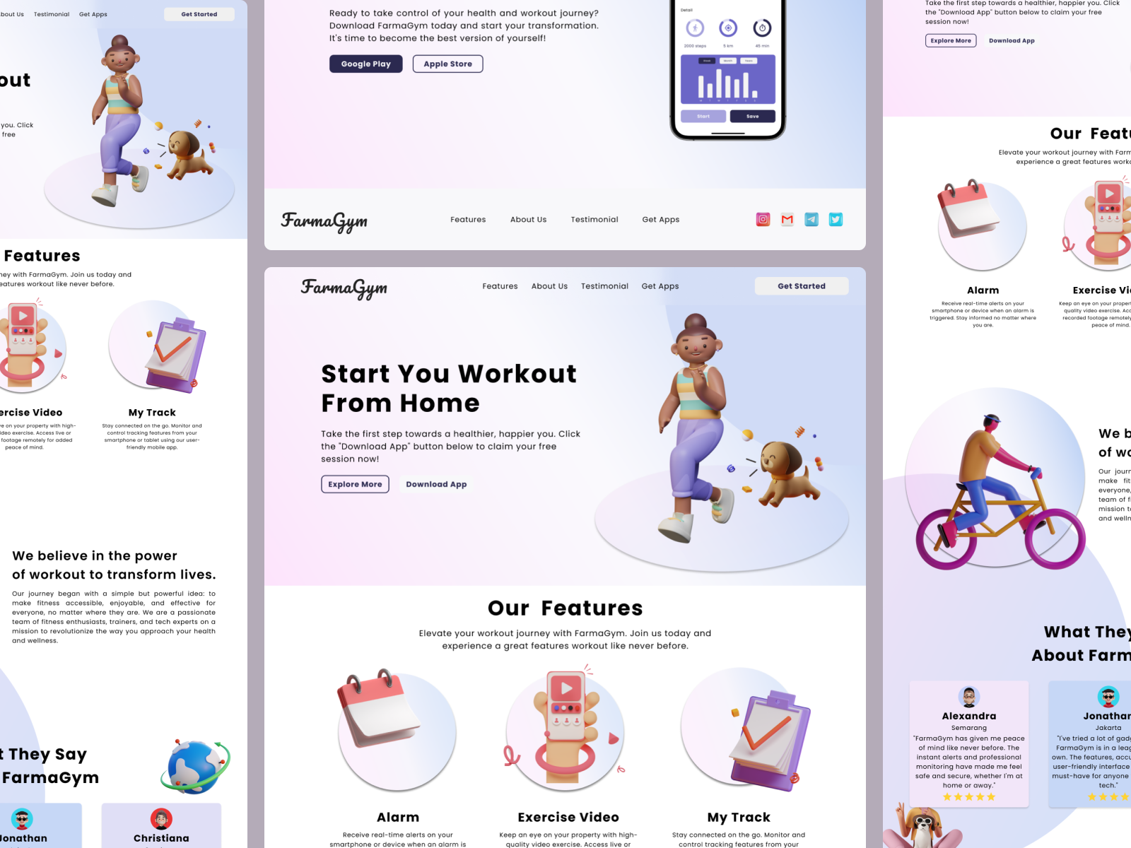 Health Service Landing Page application graphic design health landing page ui ui ux website workout