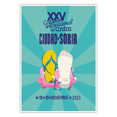 XXV Certamen Internacional de Cortos CIUDAD DE SORIA art direction artwork design drawing graphic art graphic design illustration poster design typography