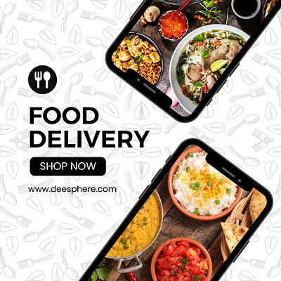 Food delivery flyer design graphic design illustration