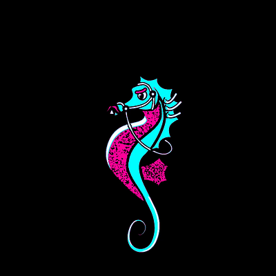 Seahorse Gif 🧜🏼‍♂️ after effcts animals animation blue bubbles charecter design gif graphic design knight motion graphics ocean pink seahorse undersea